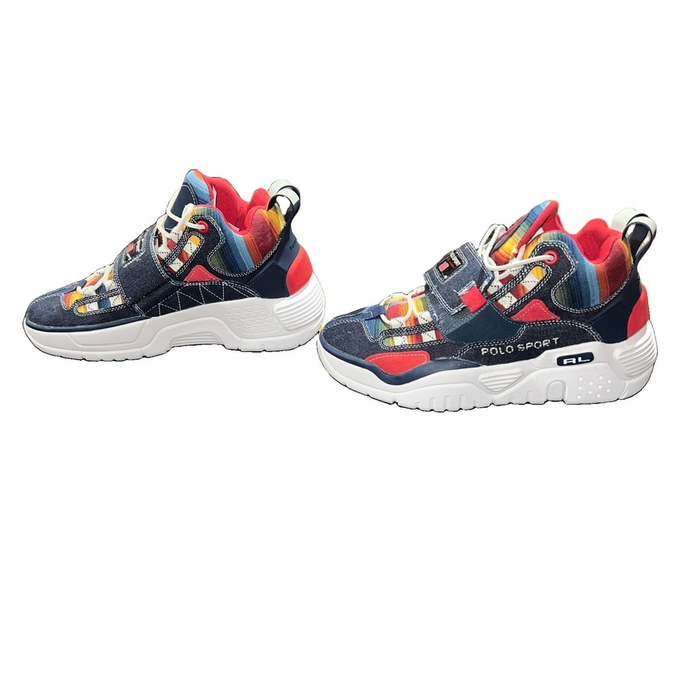 25N30/ POLO RALPH LAUREN PS100 HIGH TOP TRAINERS Size 9 - Picture 3 of 7